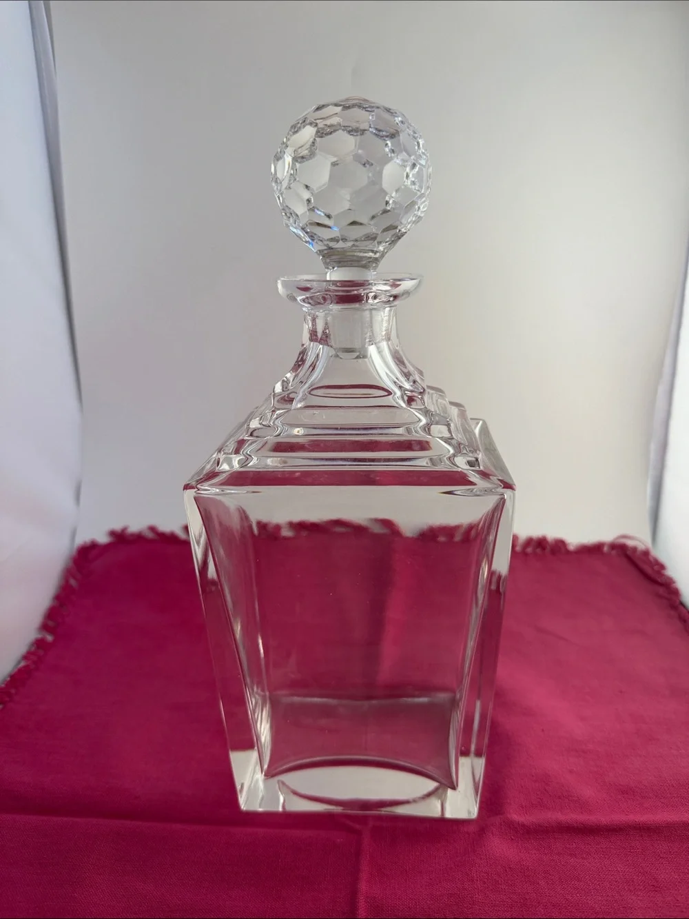 Crystal Decanter with Facetted Stopper Heavy